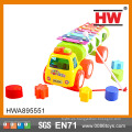 Alta calidad 27cm coche de juguete de plástico de juguete en forma de xilófono con bloque